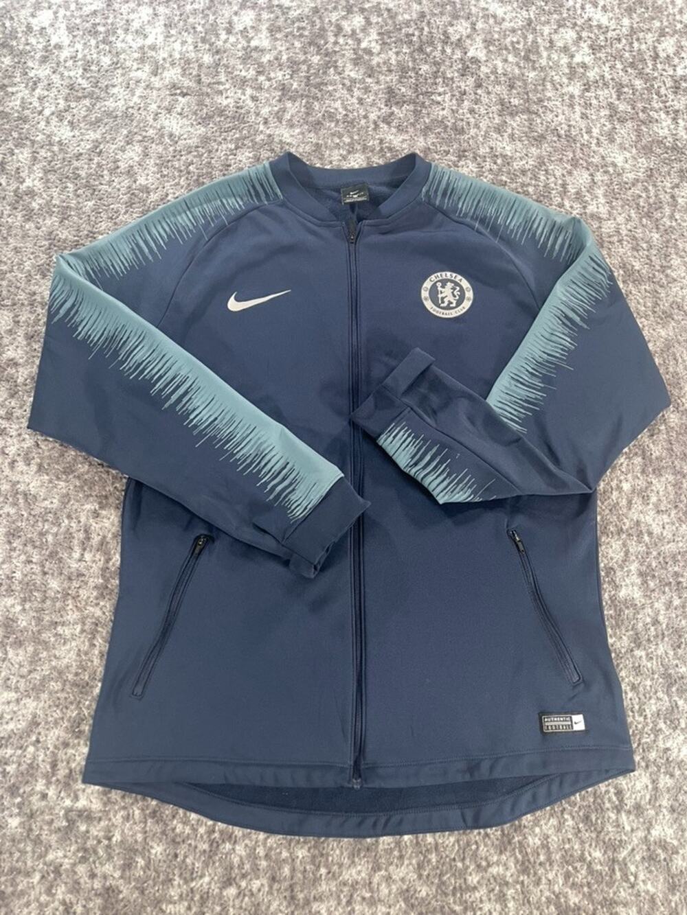 Nike Chelsea FC Dri-FIT Anthem Jacket Men's Large Blue Full Zip Thumbholes
